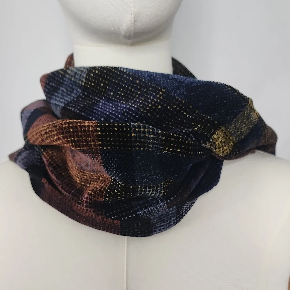 Vintage Multicolor Plaid Scarf
